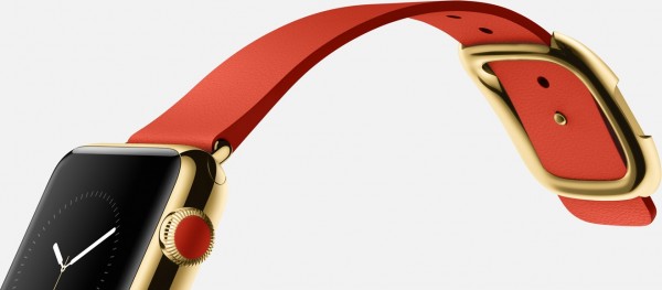 Apple Watch Edition (38 mm) 18 Ayar Sarı Altın Kasa ve Modern Tokalı Parlak Kırmızı Kayış Akıllı Saat