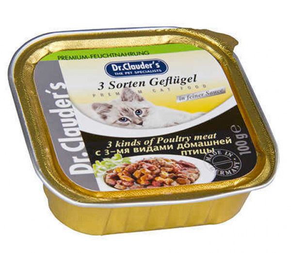 Dr.Clauder's Kümes Hayvanlı Yetişkin Yaş 100 gr Kedi Maması
