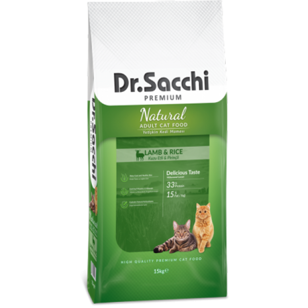 Dr.Sacchi Premium Natural Lamb Rice Yetişkin 15 kg Kedi Maması