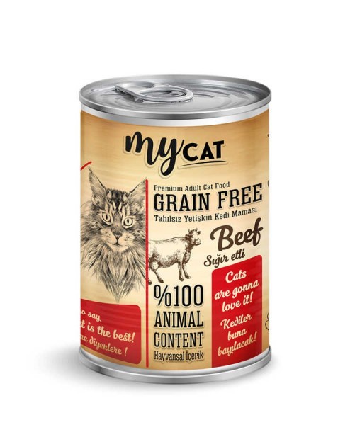 MyCat Mycat Tahılsız Yetişkin Sığır Etli 415 gr Kedi Maması