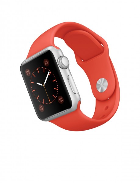 Apple Watch Sport (38 mm) Gümüş Rengi Alüminyum Kasa ve Turuncu Spor Kordon Akıllı Saat
