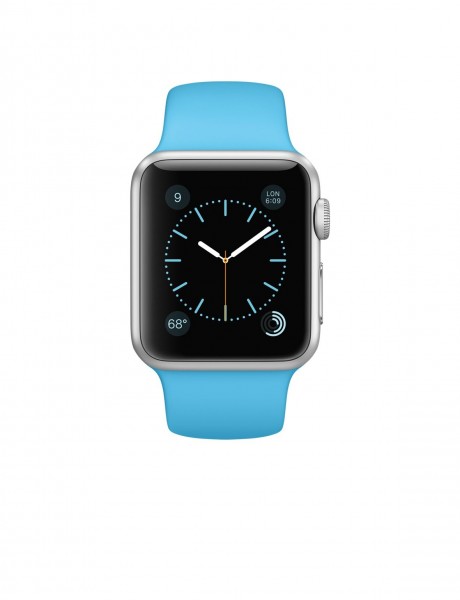 Apple Watch Sport (38 mm) Gümüş Rengi Alüminyum Kasa ve Mavi Spor Kordon Akıllı Saat