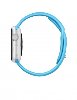 Apple Watch Sport (38 mm) Gümüş Rengi Alüminyum Kasa ve Mavi Spor Kordon Akıllı Saat
