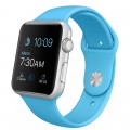 Apple Watch Sport (42 mm) Gümüş Rengi Alüminyum Kasa ve Mavi Spor Kordon resim