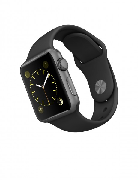 Apple Watch Sport (38 mm) Uzay Grisi Alüminyum Kasa ve Siyah Spor Kordon Akıllı Saat