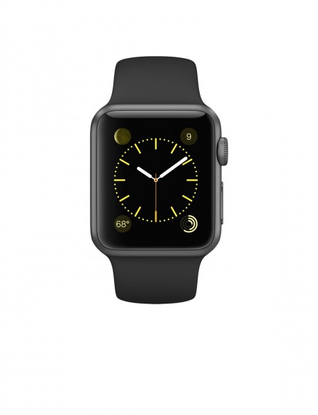 Apple Watch Sport (38 mm) Uzay Grisi Alüminyum Kasa ve Siyah Spor Kordon Akıllı Saat