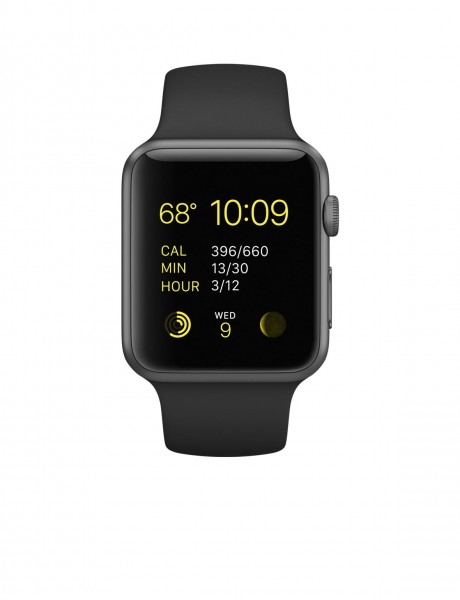 Apple Watch Sport (42 mm) Uzay Grisi Alüminyum Kasa ve Siyah Spor Kordon Akıllı Saat