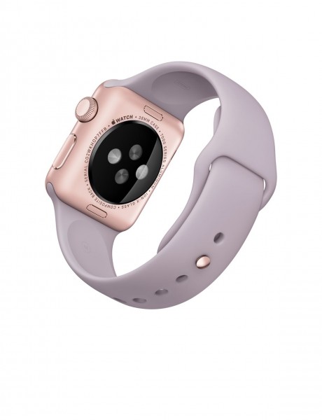 Apple Watch Sport (38 mm) Roze Altın Rengi Alüminyum Kasa ve Lavanta Spor Kordon Akıllı Saat
