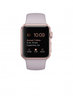 Apple Watch Sport (38 mm) Roze Altın Rengi Alüminyum Kasa ve Lavanta Spor Kordon Akıllı Saat