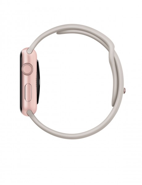 Apple Watch Sport (42 mm) Roze Altın Rengi Alüminyum Kasa ve Taş Rengi Spor Kordon Akıllı Saat