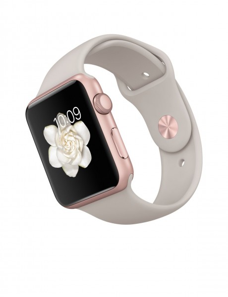 Apple Watch Sport (42 mm) Roze Altın Rengi Alüminyum Kasa ve Taş Rengi Spor Kordon Akıllı Saat
