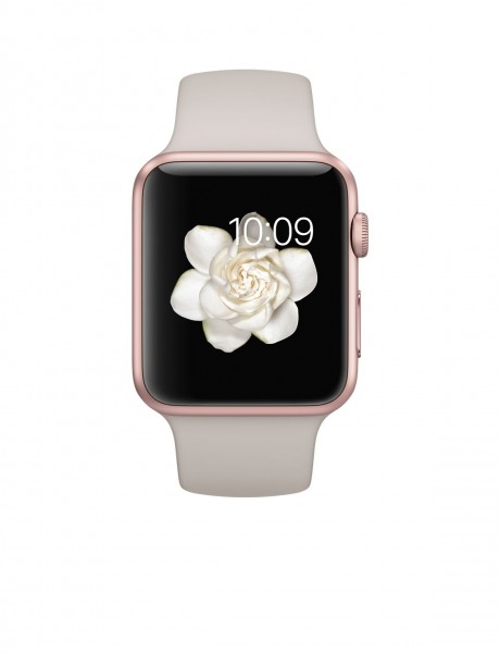 Apple Watch Sport (42 mm) Roze Altın Rengi Alüminyum Kasa ve Taş Rengi Spor Kordon Akıllı Saat