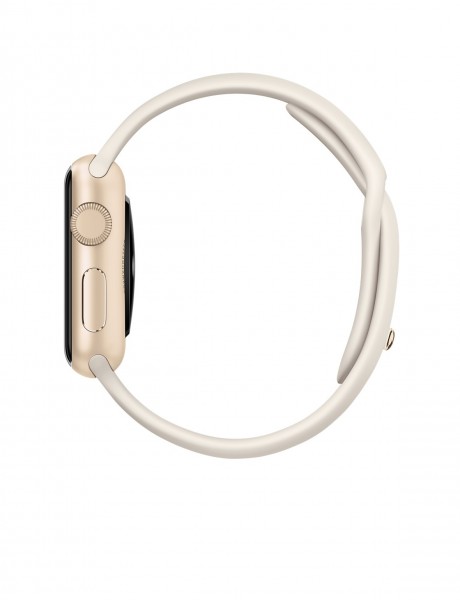 Apple Watch Sport (38 mm) Altın Rengi Alüminyum Kasa ve Antik Beyaz Spor Kordon Akıllı Saat