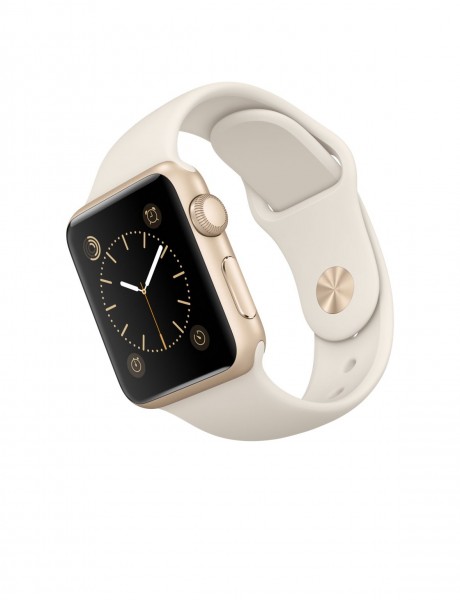 Apple Watch Sport (38 mm) Altın Rengi Alüminyum Kasa ve Antik Beyaz Spor Kordon Akıllı Saat