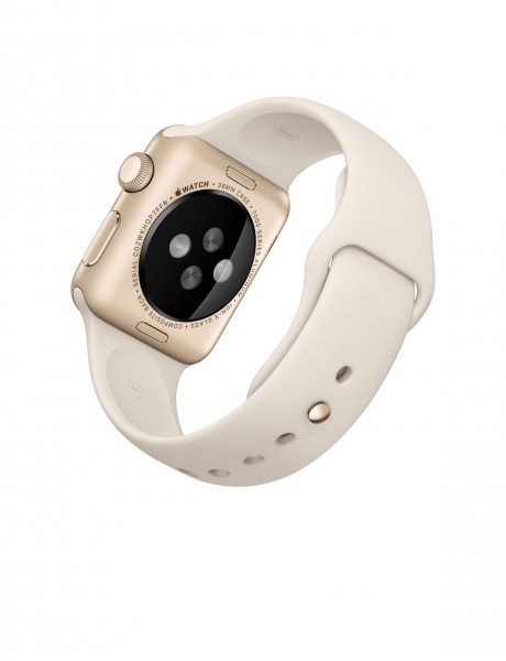 Apple Watch Sport (38 mm) Altın Rengi Alüminyum Kasa ve Antik Beyaz Spor Kordon Akıllı Saat