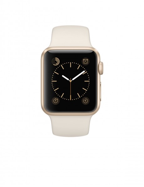 Apple Watch Sport (38 mm) Altın Rengi Alüminyum Kasa ve Antik Beyaz Spor Kordon Akıllı Saat