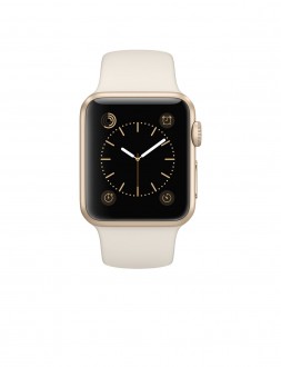 Apple Watch Sport (38 mm) Altın Rengi Alüminyum Kasa ve Antik Beyaz Spor Kordon Akıllı Saat