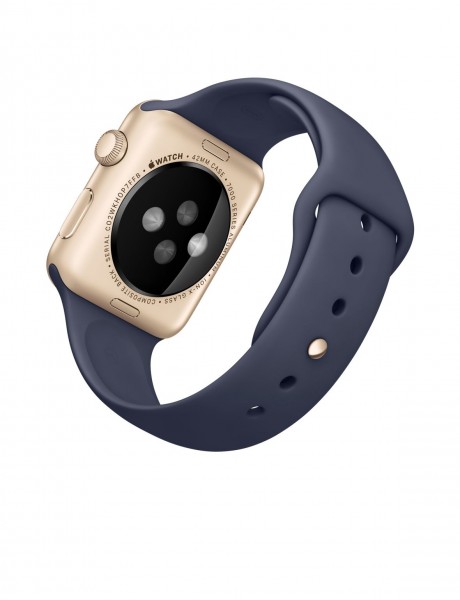 Apple Watch Sport (42 mm) Altın Rengi Alüminyum Kasa ve Gece Mavisi Spor Kordon Akıllı Saat