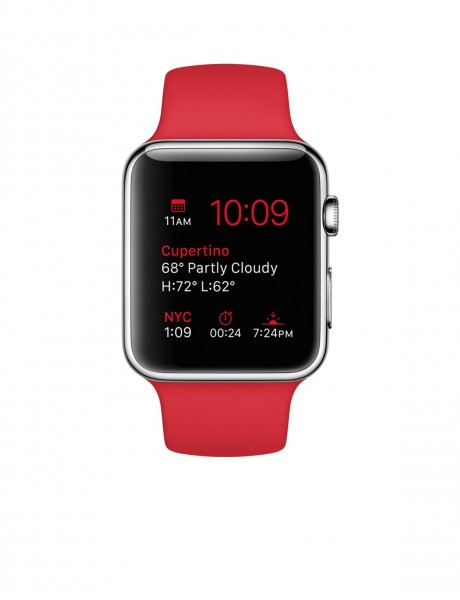 Apple Watch (42 mm) Paslanmaz Çelik Kasa ve (PRODUCT) RED Spor Kordon Akıllı Saat