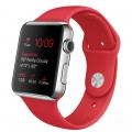 Apple Watch (42 mm) Paslanmaz Çelik Kasa ve (PRODUCT) RED Spor Kordon resim