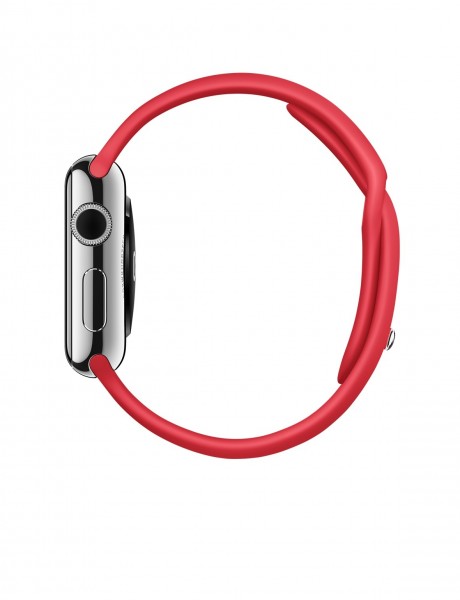 Apple Watch (38 mm) Paslanmaz Çelik Kasa ve (PRODUCT) RED Spor Kordon Akıllı Saat