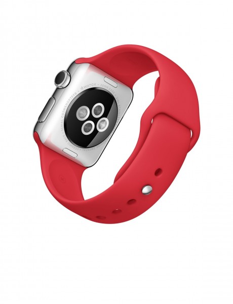 Apple Watch (38 mm) Paslanmaz Çelik Kasa ve (PRODUCT) RED Spor Kordon Akıllı Saat