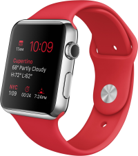 Apple Watch (38 mm) Paslanmaz Çelik Kasa ve (PRODUCT) RED Spor Kordon resim