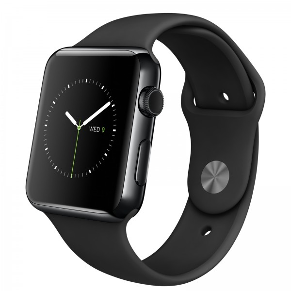 Apple Watch (42 mm) Uzay Siyahı Paslanmaz Çelik Kasa ve Siyah Spor Kordon Akıllı Saat