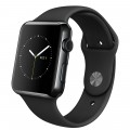 Apple Watch (42 mm) Uzay Siyahı Paslanmaz Çelik Kasa ve Siyah Spor Kordon resim