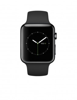 Apple Watch (42 mm) Uzay Siyahı Paslanmaz Çelik Kasa ve Siyah Spor Kordon Akıllı Saat