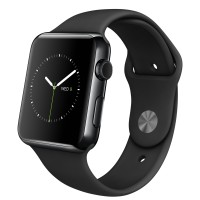 Apple Watch (42 mm) Uzay Siyahı Paslanmaz Çelik Kasa ve Siyah Spor Kordon resim