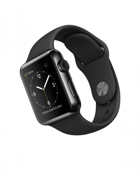 Apple Watch (38 mm) Uzay Siyahı Paslanmaz Çelik Kasa ve Siyah Spor Kordon Akıllı Saat