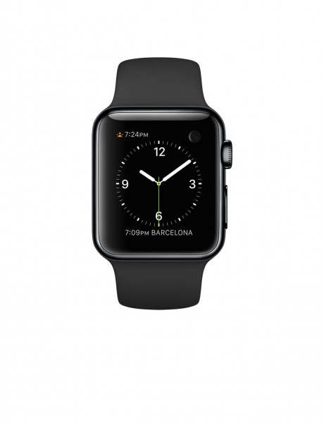 Apple Watch (38 mm) Uzay Siyahı Paslanmaz Çelik Kasa ve Siyah Spor Kordon Akıllı Saat