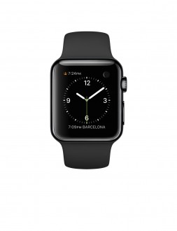 Apple Watch (38 mm) Uzay Siyahı Paslanmaz Çelik Kasa ve Siyah Spor Kordon Akıllı Saat
