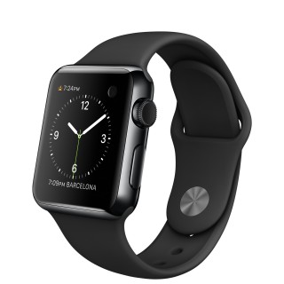 Apple Watch (38 mm) Uzay Siyahı Paslanmaz Çelik Kasa ve Siyah Spor Kordon Akıllı Saat