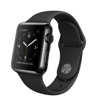 Apple Watch (38 mm) Uzay Siyahı Paslanmaz Çelik Kasa ve Siyah Spor Kordon resim