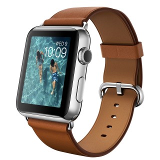 Apple Watch (42 mm) Paslanmaz Çelik Kasa ve Klasik Tokalı Klasik Kahve Kayış Akıllı Saat