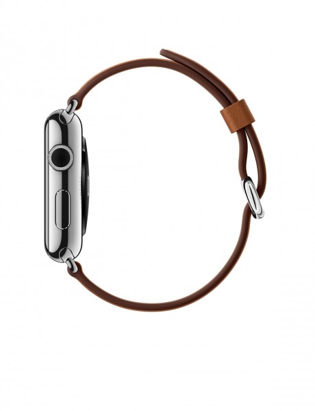 Apple Watch (38 mm) Paslanmaz Çelik Kasa ve Klasik Tokalı Klasik Kahve Kayış Akıllı Saat