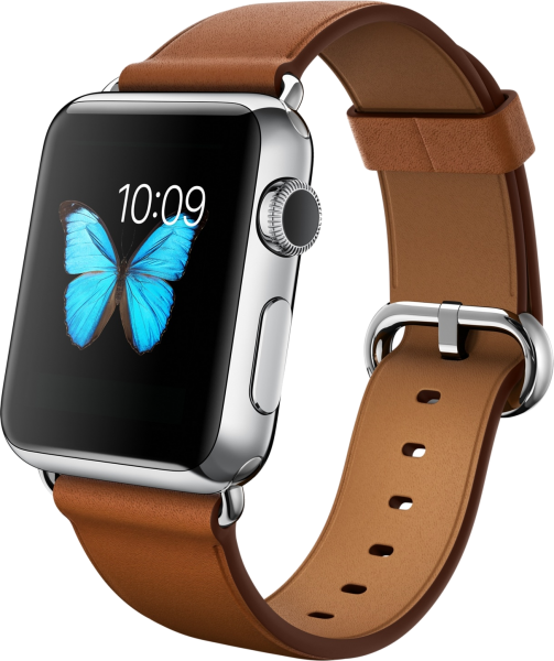 Apple Watch (38 mm) Paslanmaz Çelik Kasa ve Klasik Tokalı Klasik Kahve Kayış Akıllı Saat