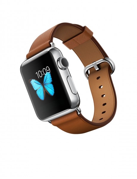 Apple Watch (38 mm) Paslanmaz Çelik Kasa ve Klasik Tokalı Klasik Kahve Kayış Akıllı Saat