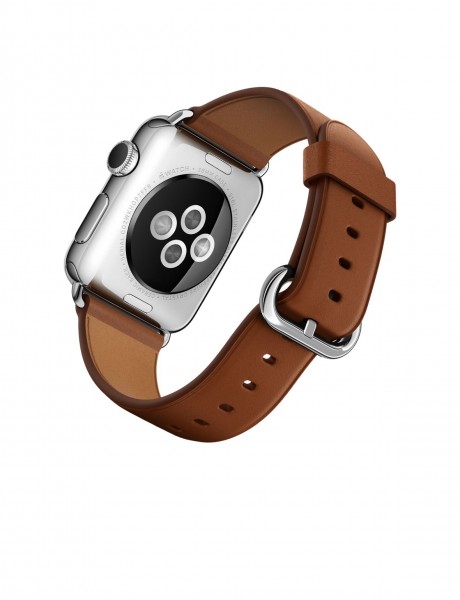 Apple Watch (38 mm) Paslanmaz Çelik Kasa ve Klasik Tokalı Klasik Kahve Kayış Akıllı Saat