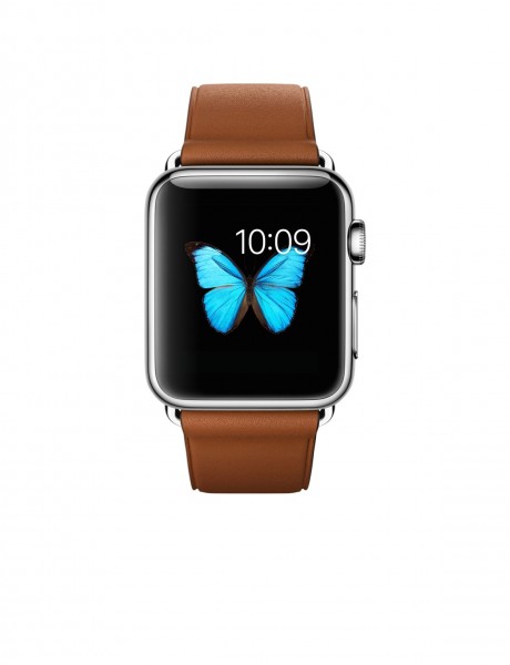 Apple Watch (38 mm) Paslanmaz Çelik Kasa ve Klasik Tokalı Klasik Kahve Kayış Akıllı Saat