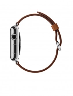 Apple Watch (38 mm) Paslanmaz Çelik Kasa ve Klasik Tokalı Klasik Kahve Kayış Akıllı Saat