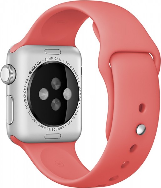 Apple Watch (38 mm) Gümüş Rengi Alüminyum Kasa Pembe Spor Kordon Akıllı Saat