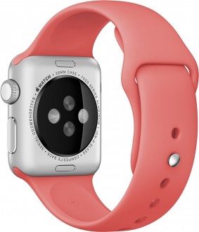 Apple Watch (38 mm) Gümüş Rengi Alüminyum Kasa Pembe Spor Kordon Akıllı Saat