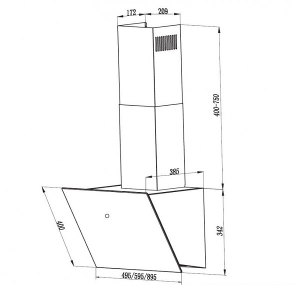 Dominox DA 925 V WH Davlumbaz