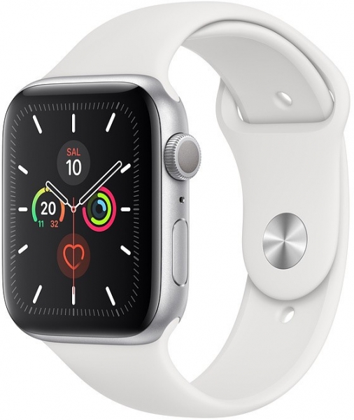 Apple Watch Series 5 (44mm) Gümüş Rengi Alüminyum Kasa ve Spor Kordon Akıllı Saat (44 mm)