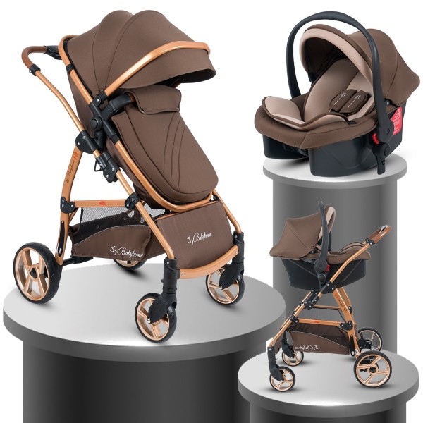 Baby Home BH-855 Gold Şase Mix Travel Sistem Bebek Arabası