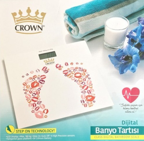Crown Desenli CRW-7002 Dijital Banyo Tartısı