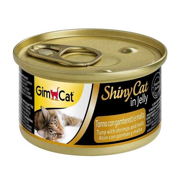 Gimcat Shiny Cat Ton Balık Karidesli ve Malt Özlü 70 gr Kedi Maması